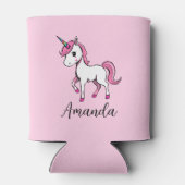 Name des niedlichen rosa Einhorn-Cartoon Dosenkühler (Rückseite)
