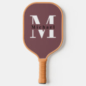 Name des niedlichen roten Monogramms + Anfangsbuch Pickleball Schläger (Rückseite)