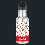 Name des niedlichen Rotkrebsmusters Edelstahlflasche<br><div class="desc">Ein niedliches Kirschmuster Wasserflasche. Macht ein großartiges Geschenk für einen Freund. Niedlich für den Valentinstag!</div>