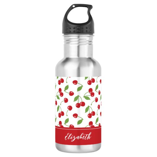 Name des niedlichen Rotkrebsmusters Edelstahlflasche (Vorderseite)