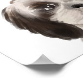 Name des niedlichen Shih Tzu Aquarellfarben-Hundes Poster (Ecke)
