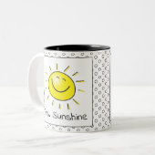 Name des niedlichen Sunshine Smile Face Lehrers Zweifarbige Tasse (Vorderseite Links)