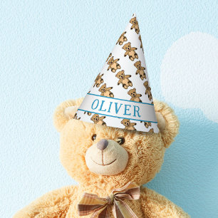 Name des niedlichen Teddy Bear Kindergeburtstags Partyhütchen