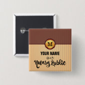 Name des öffentlichen Gold-Siegel-Monogramms für N Button (Vorne & Hinten)