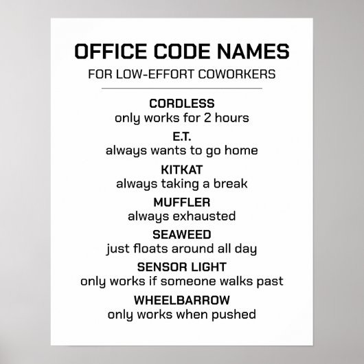 Name des Office-Codes für Mitarbeiter Poster (Vorne)