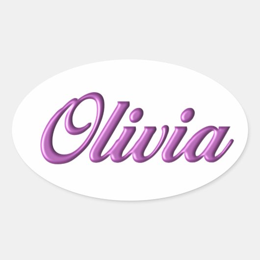Name des Olivia-Aufklebers Ovaler Aufkleber (Vorderseite)