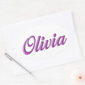Name des Olivia-Aufklebers Ovaler Aufkleber (Umschlag)