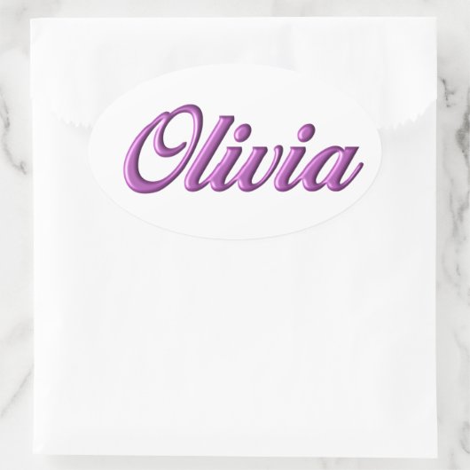 Name des Olivia-Aufklebers Ovaler Aufkleber (Tasche)