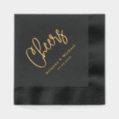 Name des Paares und Hochzeitstermin Servietten Mit Folie (Vorderseite)