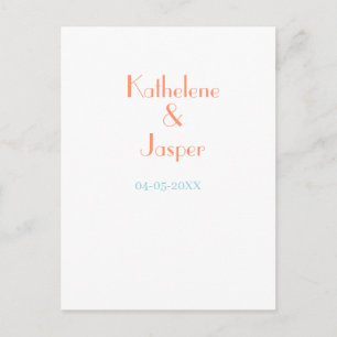 NAME DES PAARS PFIRSICH GRÜNER DATUM HOCHZEIT ROMA POSTKARTE