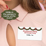 Name des Papiers "Christmas Garland" und "Red Bow<br><div class="desc">Helfen Sie Ihren Gästen, sich an Ihre Ansammlung zu erinnern oder Namen zu erlernen, indem Sie einen Etikettenschild mit Weihnachtsgarten als oberster Rand verwenden. Die Größe und das Design des Versandaufklebers erlauben es, den Namen des Teilnehmers am Party zu schreiben. Die Verwendung eines passenden Farbstift oder Markers an der Ansammlung...</div>