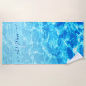 Name des Party Summer Water Monogram Strandtuch (Vorderseite)