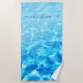 Name des Party Summer Water Monogram Strandtuch (Vorderseite)