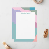 Name des pastel geometric Border des benutzerdefin Mitteilungskarte (Vorderseite/Rückseite Beispiel)