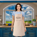 Name des Peach-Monogramms Schürze<br><div class="desc">Stilvoll pfirsichfarbener Hintergrund. Personalisieren und fügen Sie Ihren Vornamen,  Monogramm-Initialen und vollständigen Namen. Verwenden Sie Ihre Backspace-Taste,  um sie zu löschen,  wenn Sie die Schürze ohne Ihren vollständigen Namen gewollt haben.</div>