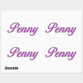 Name des Penny-Aufklebers Ovaler Aufkleber (Blatt)