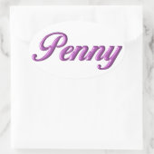 Name des Penny-Aufklebers Ovaler Aufkleber (Tasche)