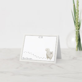 Name des persischen Katzengrundes Monogramms Dankeskarte