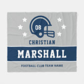 Name des personalisiert Navy Blue Football Players Fleecedecke (Vorderseite (Horizontal))