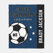 Name des personalisiert Navy Blue Soccer Players Fleecedecke (Vorderseite)