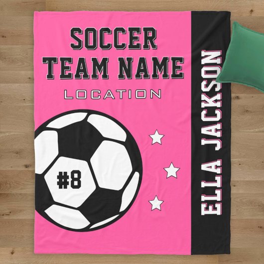 Name des personalisiert rosa Fußballspielers Fleecedecke