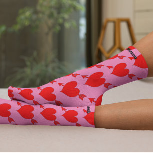 Name des personalisiert rosa Valentinstags Socken