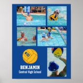 Name des personalisiert Water Polo FotoCollage Tea Poster (Vorne)