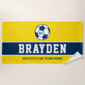 Name des personalisiert-Yellow-Navy-Blue-Fußballsp Strandtuch (Vorderseite)