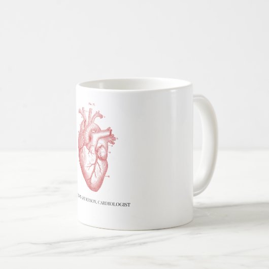 Name des personalisierten Anatomie Herzkartologen Kaffeetasse (VorderseiteRechts)