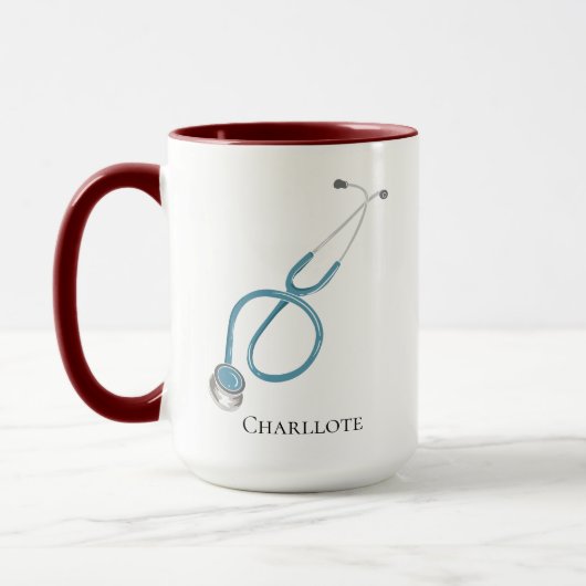 Name des personalisierten Arztes Stethoscope Tasse (Links)