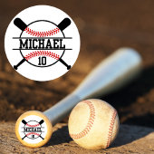 Name des personalisierten Baseball-Softball-Knoten Runder Aufkleber