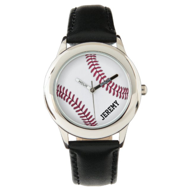 Name des personalisierten Baseball-Spielertrainers Armbanduhr (Vorderseite)