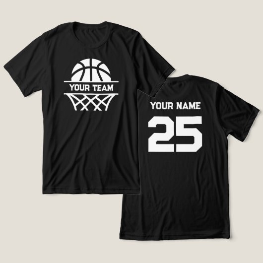 Name des personalisierten Basketballteams, Name un Tri-Blend Shirt (Design vorne & hinten)