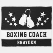 Name des personalisierten Black Boxing Coaches Fleecedecke (Vorderseite (Horizontal))