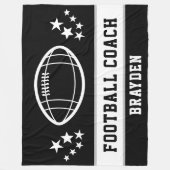 Name des personalisierten Black Football Coaches Fleecedecke (Vorderseite)