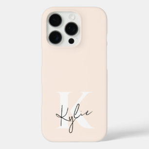 Name des Personalisierten blass pfirsichfarbenen M iPhone 16 Pro Hülle