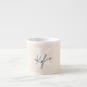 Name des Personalisierten blass pfirsichfarbenen M Espressotasse