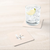 Name des Personalisierten blass pfirsichfarbenen M Rechteckiger Pappuntersetzer (Vor Ort)