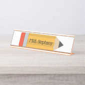 Name des personalisierten Bleistift-Lehrers zurück Schreibtischnamensplakette (Vorderseite )