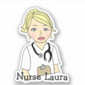 Name des personalisierten Blonde-Krankenpflegers o Aufkleber (Vorderseite)