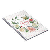 Name des personalisierten Blumenrosa-Girls Notizblock (Rechte Seite)