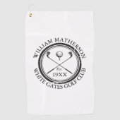 Name des personalisierten Classic Golf Clubs Golfhandtuch (Vorderseite)