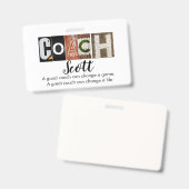 Name des personalisierten Coach Ausweis (Vorder- & Rückseite)