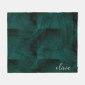 Name des personalisierten dunkelgrünen Aquarells Fleecedecke (Vorderseite (Horizontal))