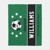 Name des personalisierten dunkelgrünen Fußballspie Fleecedecke (Vorderseite)