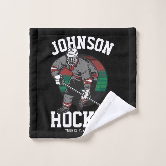 Name des personalisierten Eishockey-Spielerteams Badhandtuch Set (Waschlappen)