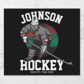 Name des personalisierten Eishockey-Spielerteams Bierflaschenetikett (Einzelnes Label)