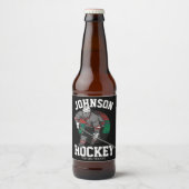 Name des personalisierten Eishockey-Spielerteams Bierflaschenetikett (Vorderseite)