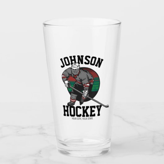 Name des personalisierten Eishockey-Spielerteams Glas (Vorderseite)