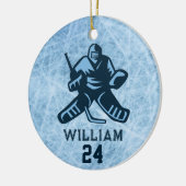 Name des personalisierten Eishockey-Spielerteams Keramik Ornament (Links)
